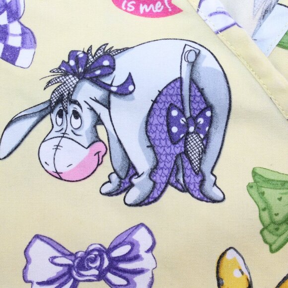 Disney Women Small Winnie The Pooh Eeyore Oh Bow Is Me Medical Uniform Scrub Top - Picture 6 of 10